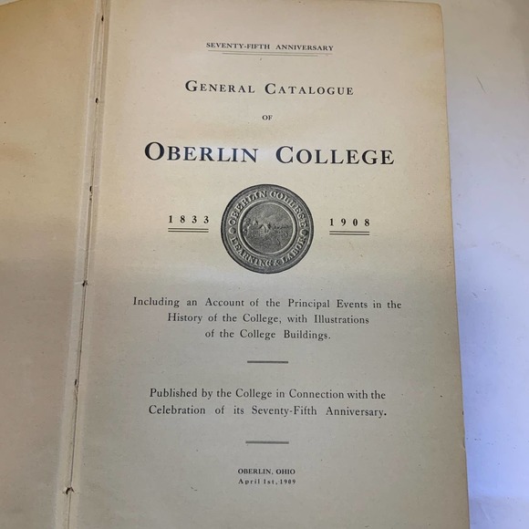 General Catalogue of Oberlin College The 75th Anniversary 1833-1908 Antique - Picture 5 of 12